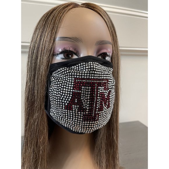 Texas A & M University Aggies Bling Rhinestone Face Mask - Picture 13 of 16